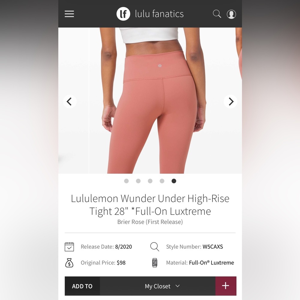 Lululemon Wunder Under High-Rise Leggings in Briar Rose